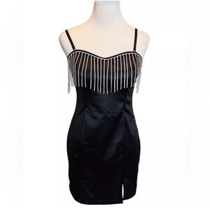 NWT!! Forever 21 Rhinestone Satin Dress READ ALL